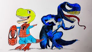 Come disegnare Arex e Vastatore in versione Spider-man e Venom 🕷