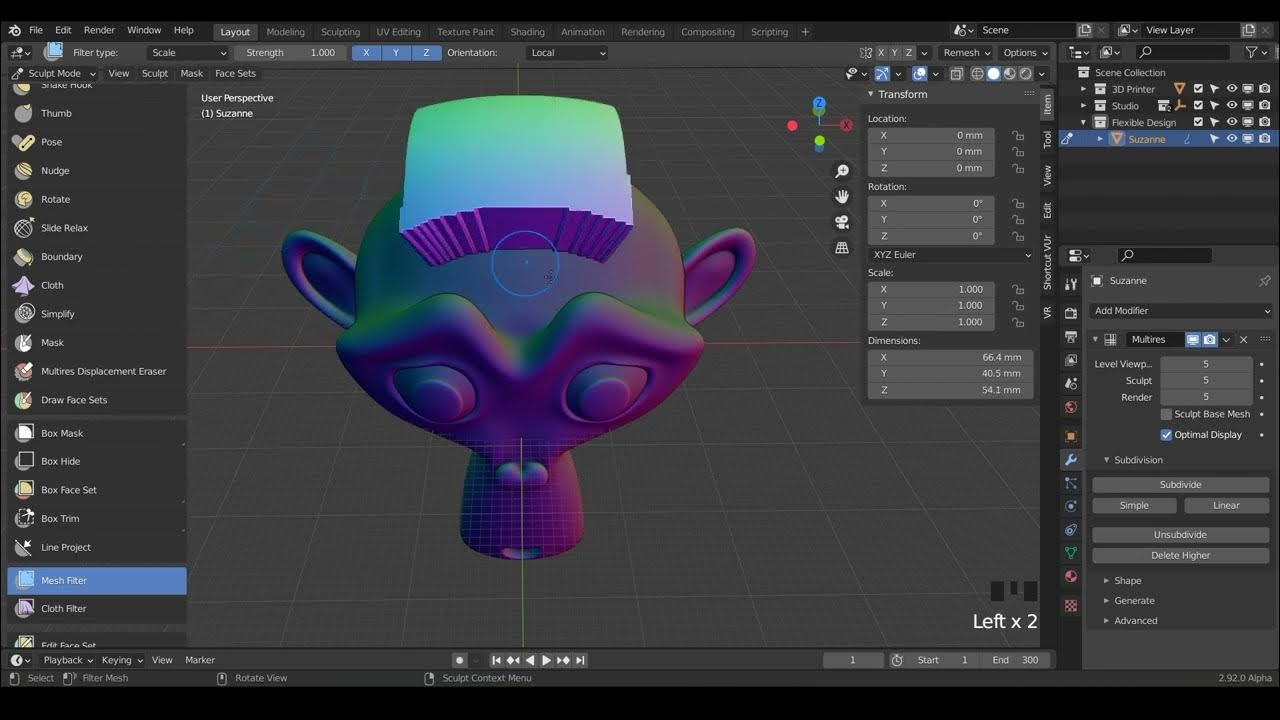Mesh Filter Sculpt Tool (EXPLAINED) FREE Blender for 3D Printing