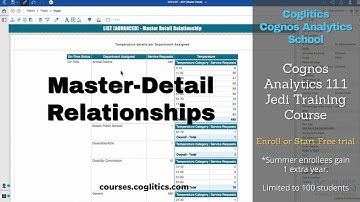 Cognos Analytics 11.1 Online Training Course - Master Detail Relationships