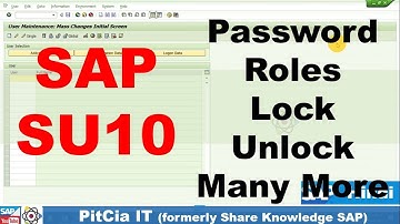 SAP SU10 - Mass User creation, Mass ID Lock, Password Reset in SAP | SAP PitCia IT