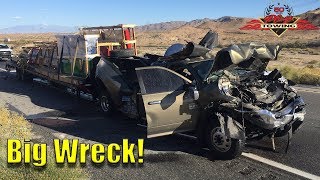 Very Bad Truck Wreck! Pickup Rear Ends Semi At 60+ MPH