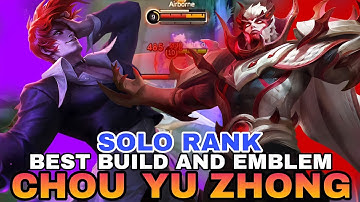 YU ZHONG & CHOU BEST BUILD | SOLO RANK YU ZHONG & CHOU GAMEPLAY | MOBILE LEGENDS
