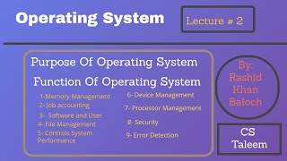 Functions of Operating System in Urdu/Hindi