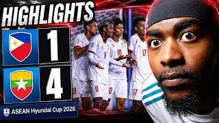 FIRST TIME WATCHING!! 🇵🇭x🇲🇲PHILIPPINES 1-4 MYANMAR | ASEAN HYUNDAI CUP HIGHLIGHTS (REACTION!!)