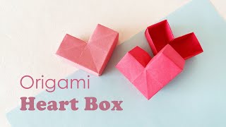 Origami Heart Box with Lid | Easy Paper Heart Box Tutorial | Easy Valentine Gift Idea