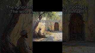 The ignorant man complains of others. The wise man complains of himself.