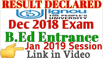 Dec 2018 Results Declared for B.Ed Entrance Test Jan 2019 Session By TIPS GURU