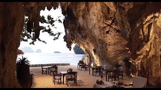 Cave Restaurant in Krabi Thailand at Phra nang Cave Beach