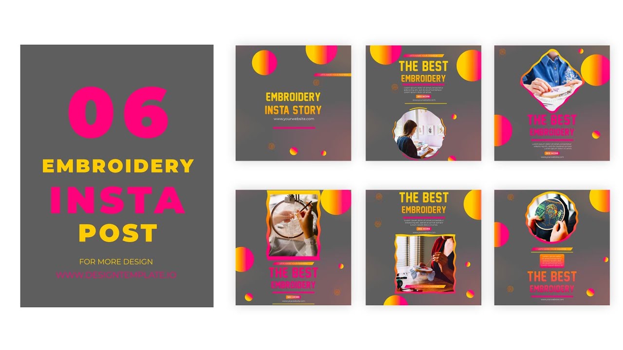 Embroidery Instagram Post After Effects Templates Exclusive Embroidery Art templates YouTube