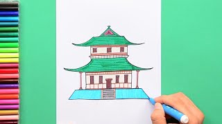 Featured image of post Chinese Temple Drawing Japanese temple clip art gallery