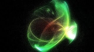 500,000 particles. The Newton's gravity law. Real time simulation