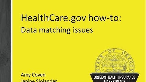 HealthCare.gov how-to: #8 Data matching issues