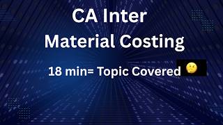 Material costing| CA Inter| Rapid Revision | Exam Oriented