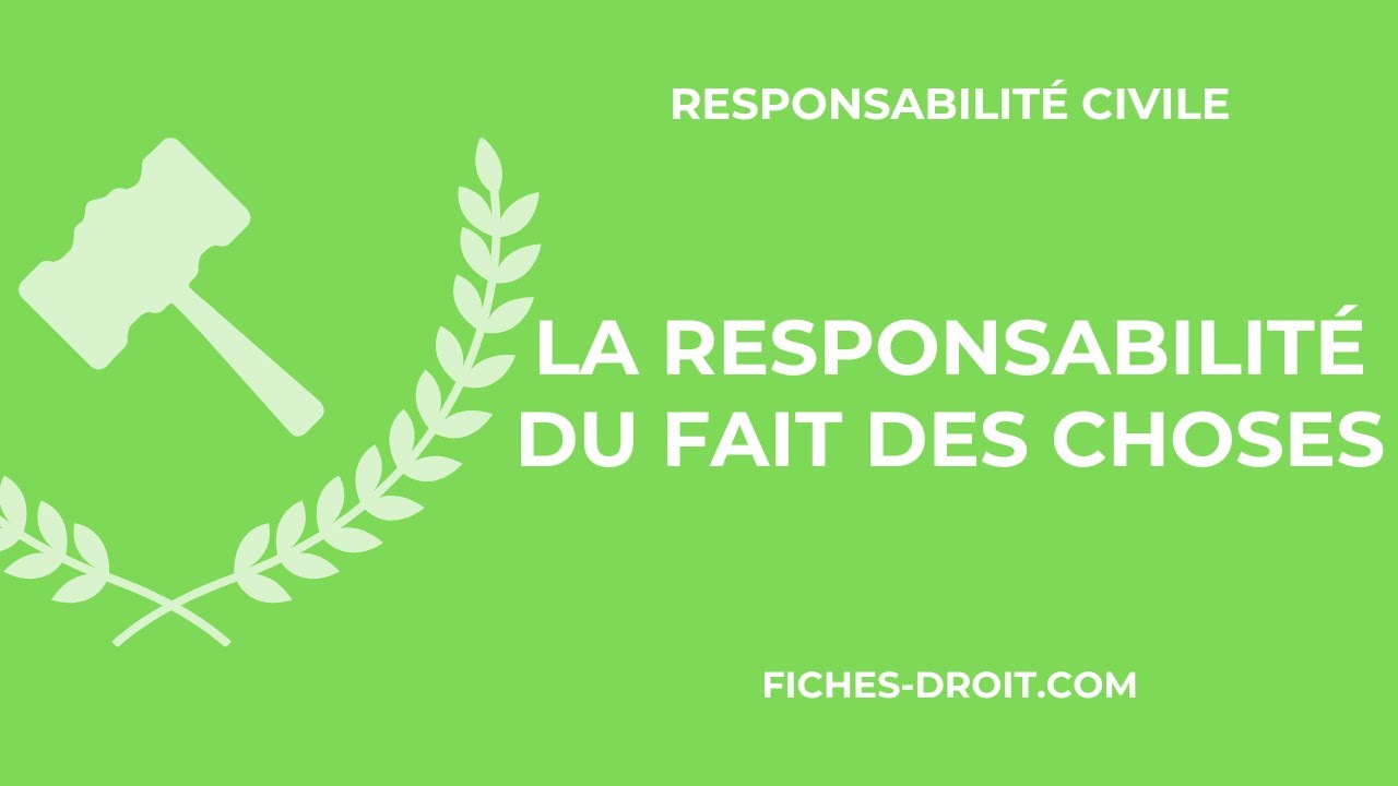 La responsabilité du fait des choses : définition, conditions et régime