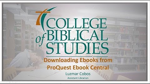 How to Download Ebooks from ProQuest ebook Central