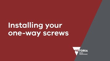 How to fit one-way screws to protect your number plate