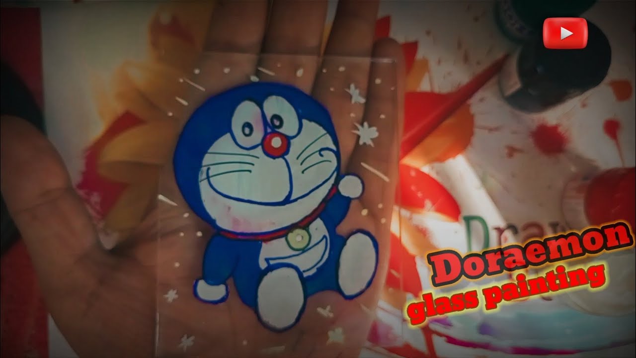 //How to make Doraemon glass painting//