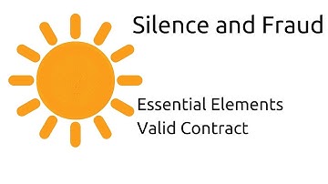 Silence and fraud | Other Essential Elements of a Valid Contract | CA CPT | CS & CMA Foundation