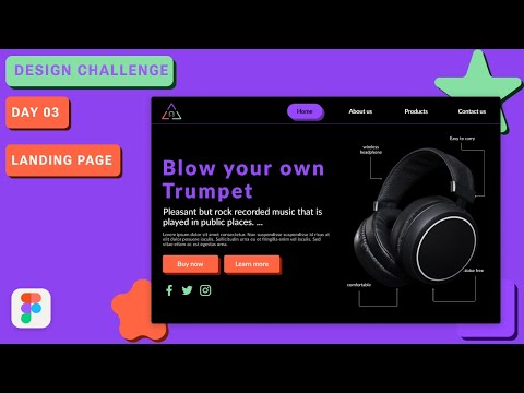 Daily UI Design Challenge / Day 03 / Landing Page #figmatutorial #figma #landingpage #dailyui