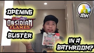 Obsidian Flames Blister Pack Opening In The Bathroom Pokemon Trading Card Games