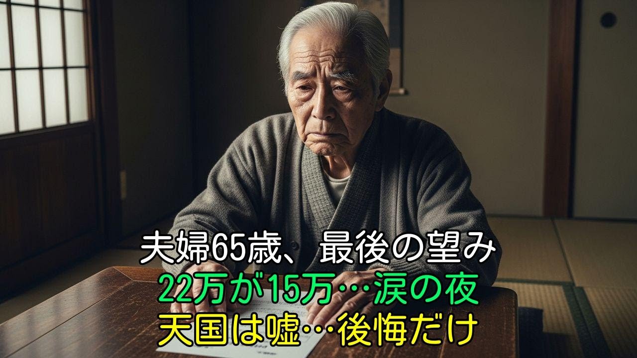 【涙腺崩壊】65歳夫婦の絶望「22万が15万に…聞いてない！」年金7万控除に「なぜ？」老後の後悔