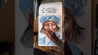 Bessie Coleman #bessiecoleman #aviatrix #portraitart #watercolorpainting #timelapse #sonofagunart