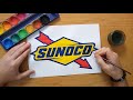 How to draw the SUNOCO logo