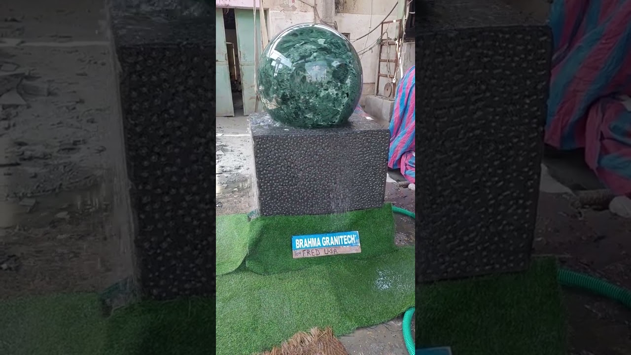 Green marble ball fountain, Garden Fountain Ball 