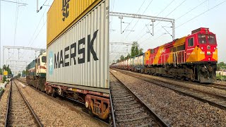 Non Stop Frieght Action | Rewari-Delhi Section | Double Stack+BLC+BCN+BOXN | Indian Railways