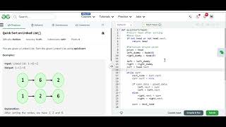 Quick Sort on Linked List