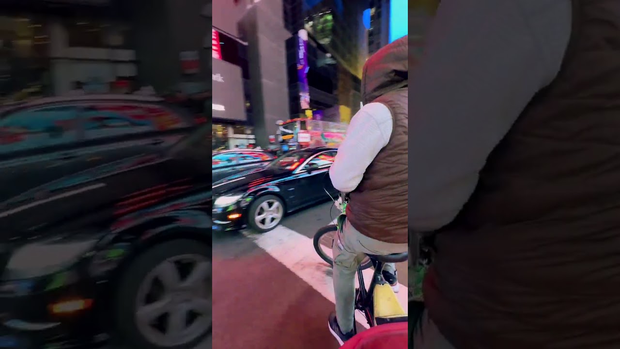 Amazing Time Square View from Bike Carriage - Entering 2024 New Years Eve