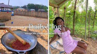 Day in my life | living in ghana 🇬🇭| life as a city girl in the village | cooking jollof 🧑‍🍳🍃