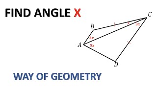 Find angle x. Geometry approach.