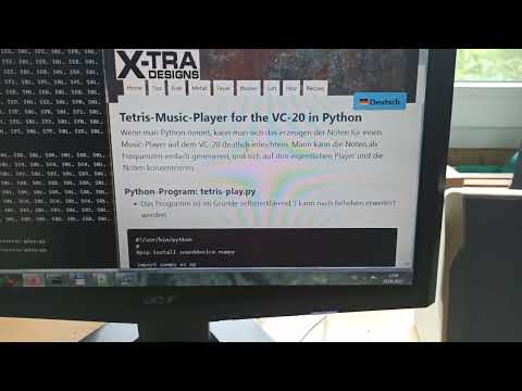 Tetris Tune Generation for VC-20 via Python