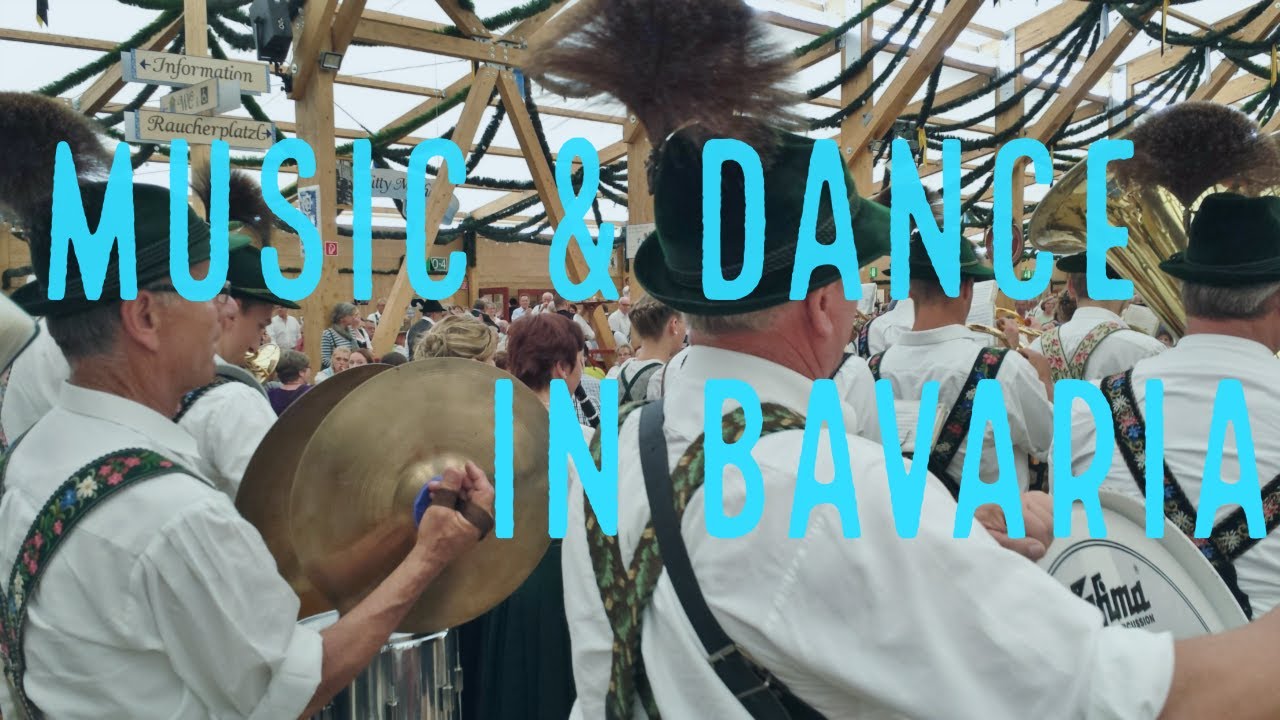 German Oktoberfest Garmisch -  typical Bavarian Beer Fest Tent in the Alps 4K