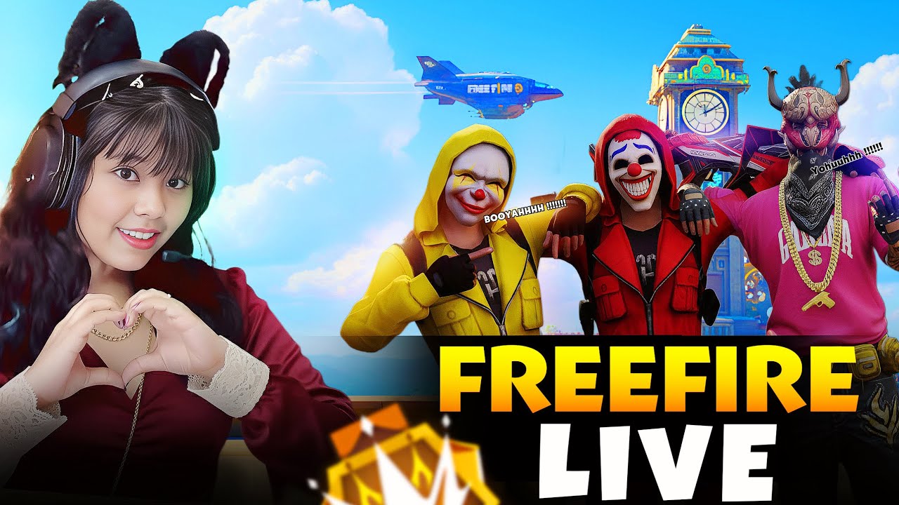 🔴FREE FIRE LIVE WITH RIYA AND 1 VS 4 GUILD TEST😎 