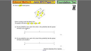 Q10 Edexcel GCSE Maths 1F June 2012 screenshot 3