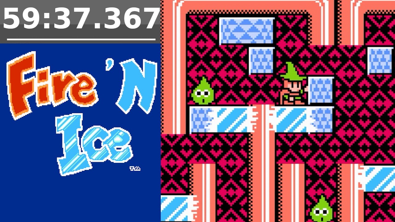 Fire 'N Ice (NES) Any% Speedrun: 59:37.367