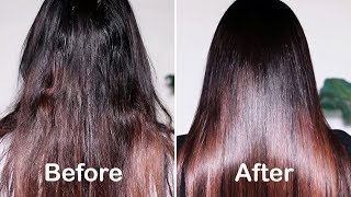 HOW TO GET SMOOTH, SHINY & SILKY HAIR WITH 1 USE | DIY HAIR MASK FOR DAMAGED HAIR screenshot 5