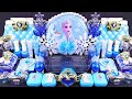 Frozen blue slime mixing random cute shiny things into slime asmr satisfying slime.s 