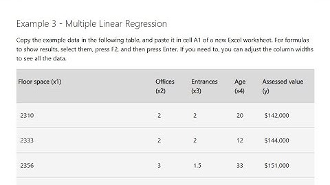microsoft office excel LINEST function completely explained using Google sheets