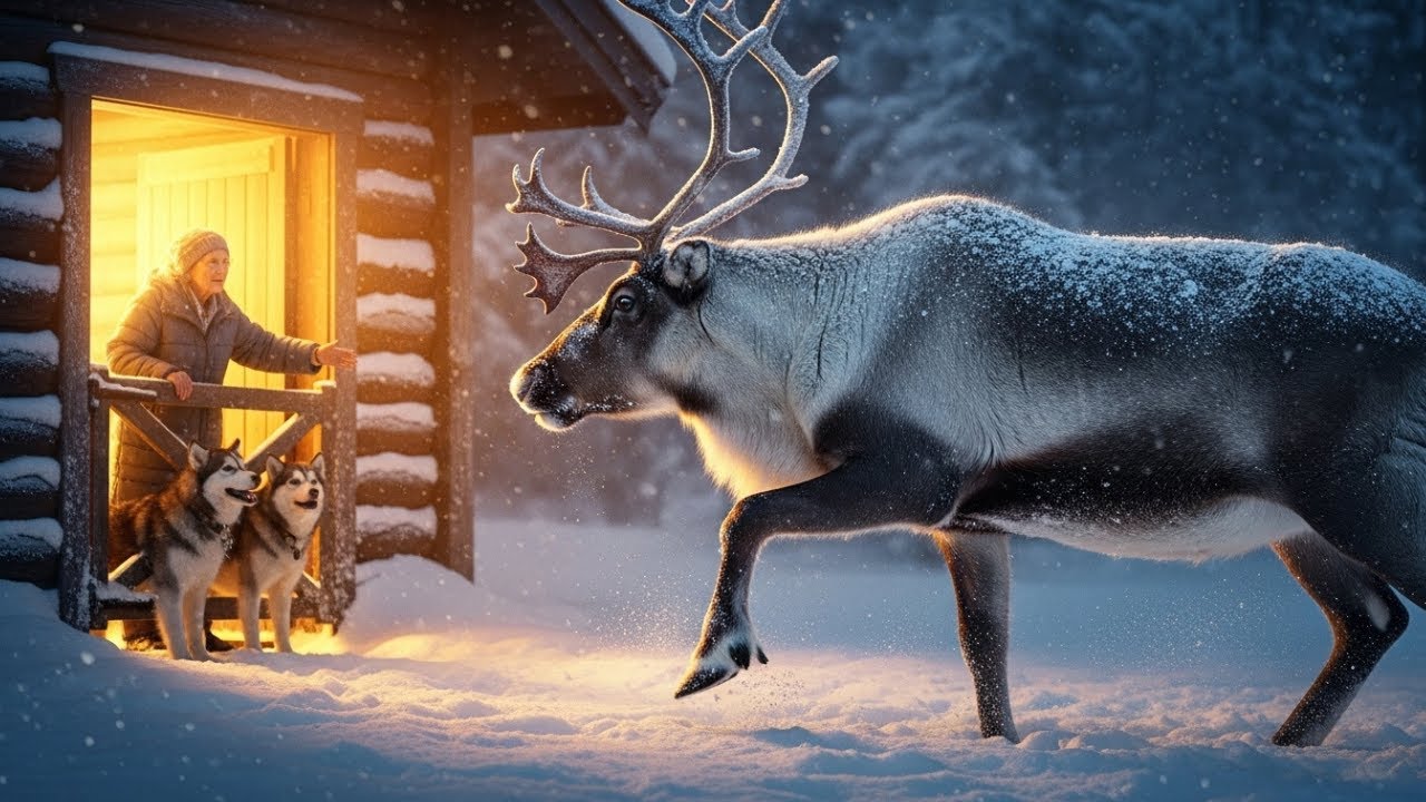 Snowstorm in Alaska: A Pregnant Reindeer Begs a Grandmother for Help
