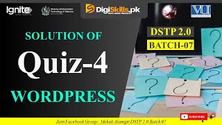 wordpress quiz 4 batch 7 | dstp 2.0 batch 07 wordpress quiz 4 solution 2024