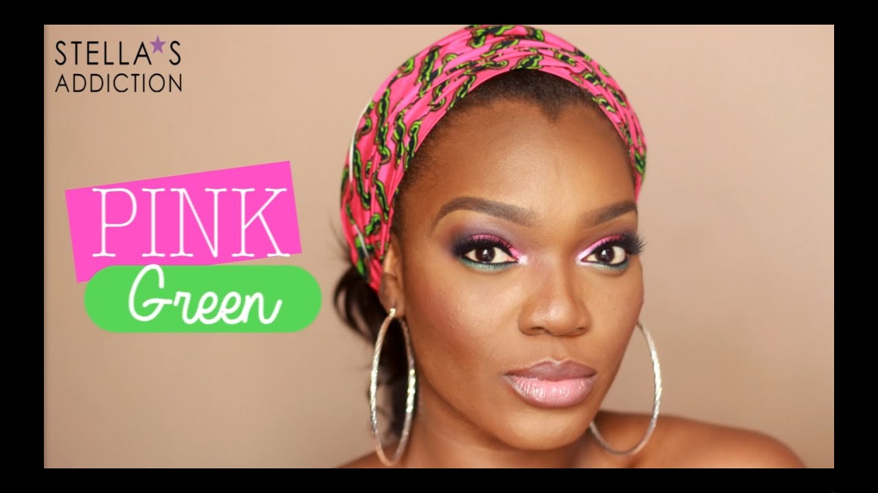 Ankara Inspired Pink & Green Makeup Look YouTube