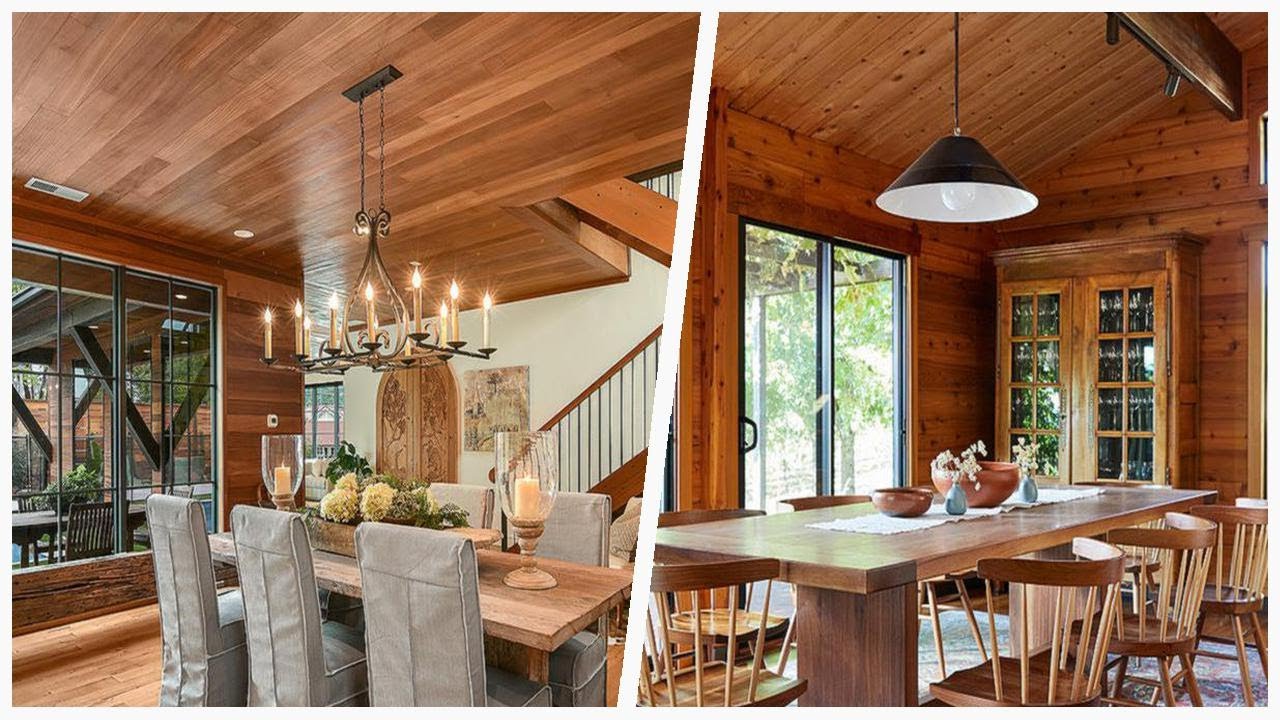 75 Wood Ceiling And Wood Wall Dining Room Design Ideas 217 You'll