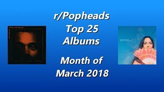 The Popheads Monthly Top 25 Albums: Month of March 2018 | Countdown Video