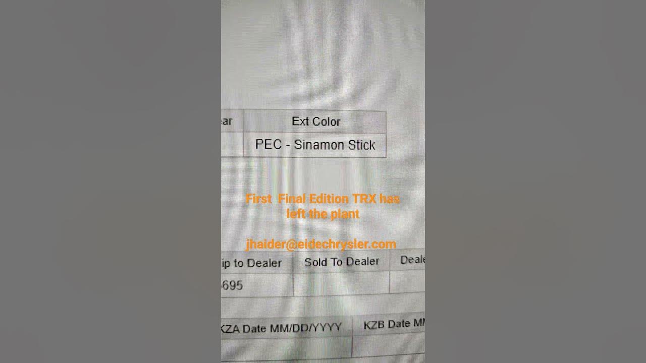 Our first 2024 TRX Final Edition has shipped. It is Sinamon Stick