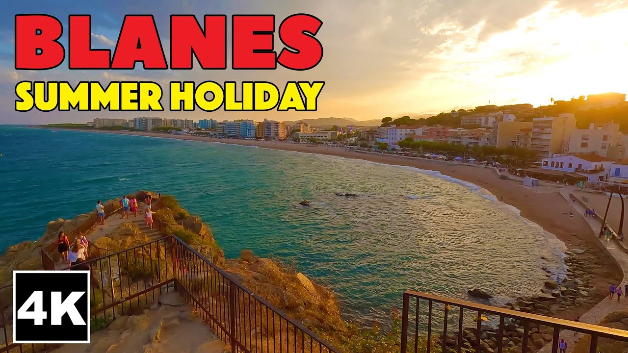 🇪🇸 Blanes Costa Brava Spain Summer Holiday 🌞 4K Walk
