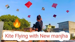 Kite Flying with New Manjha | Kite Fighting |