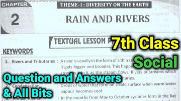 7th class | social |2.Rain and Rivers lesson |Key Words | Mind Mapping| social Question and answers